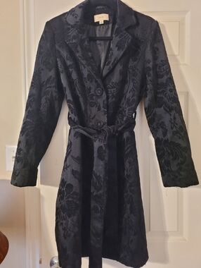 Merona Black Satin-Lined Brocade Jacket